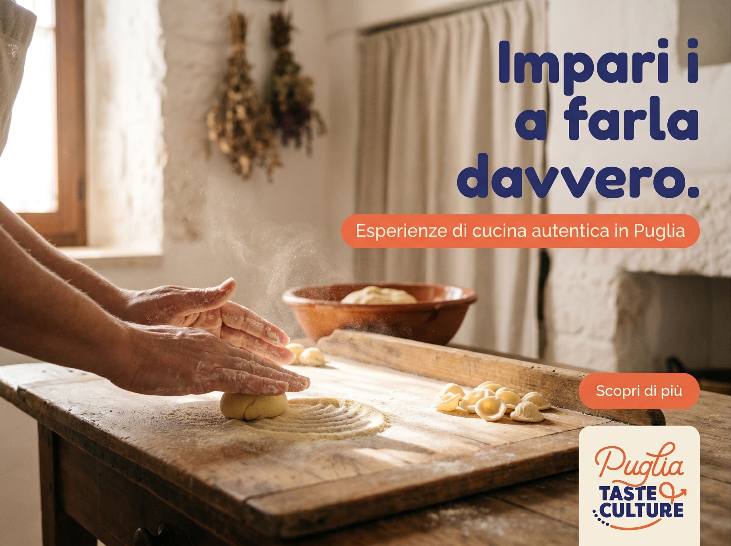 Carosello social Puglia Taste & Culture: confronto tra il turista con la guida classica e l'esperienza autentica con una persona del posto, "Smetti di fare il turista, inizia a vivere"
