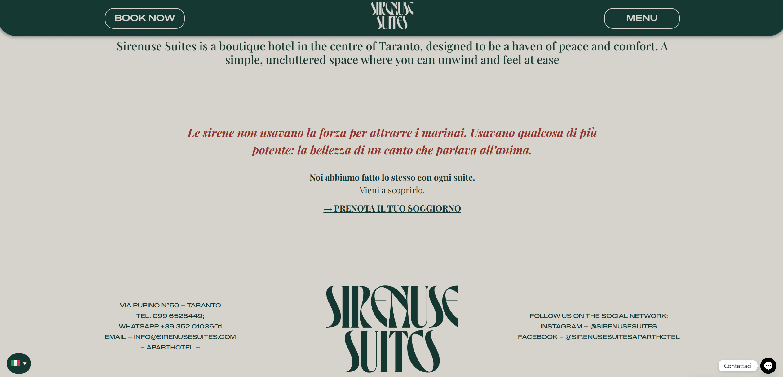 Sirenuse Suites, sezione Esperienze: il territorio di Taranto e la Magna Grecia